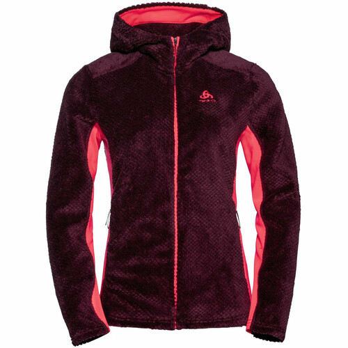 ODLO HOODY MIDLAYER FULL ZIP BERRA COSY rojo