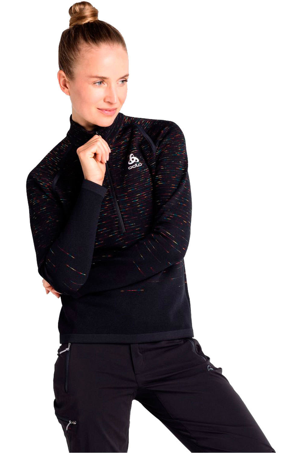 Odlo forro polar mujer Odlo Midlayer 1/2 zip BLACKCOMB vista frontal Odlo forro polar mujer Odlo Midlayer 1/2 zip BLACKCOMB vista frontal