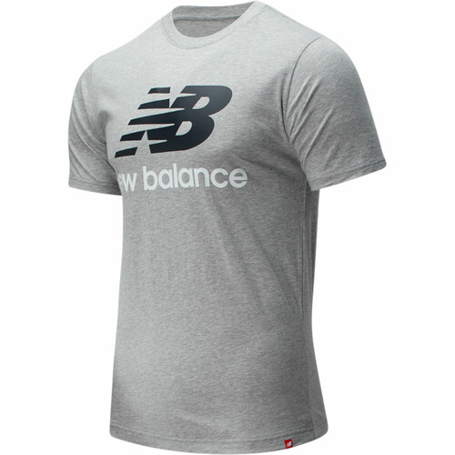 NEW BALANCE ESSENTIALS STACKED LOGO TEE gris