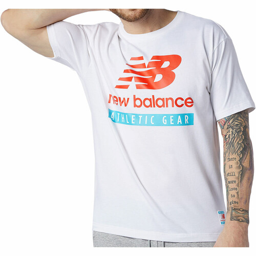 NEW BALANCE NB ESSENTIALS LOGO TEE blanco
