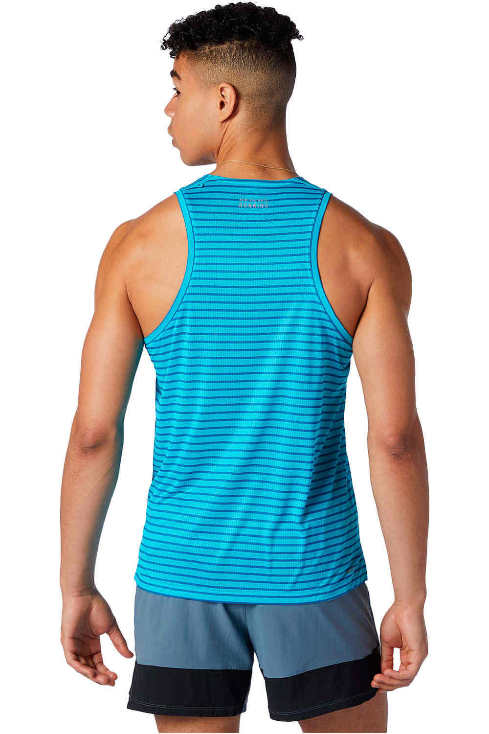 New Balance camiseta entrenamiento sin mangas hombre New Balance Printed Impact Run Singlet vista trasera New Balance camiseta entrenamiento sin mangas hombre New Balance Printed Impact Run Singlet vista trasera