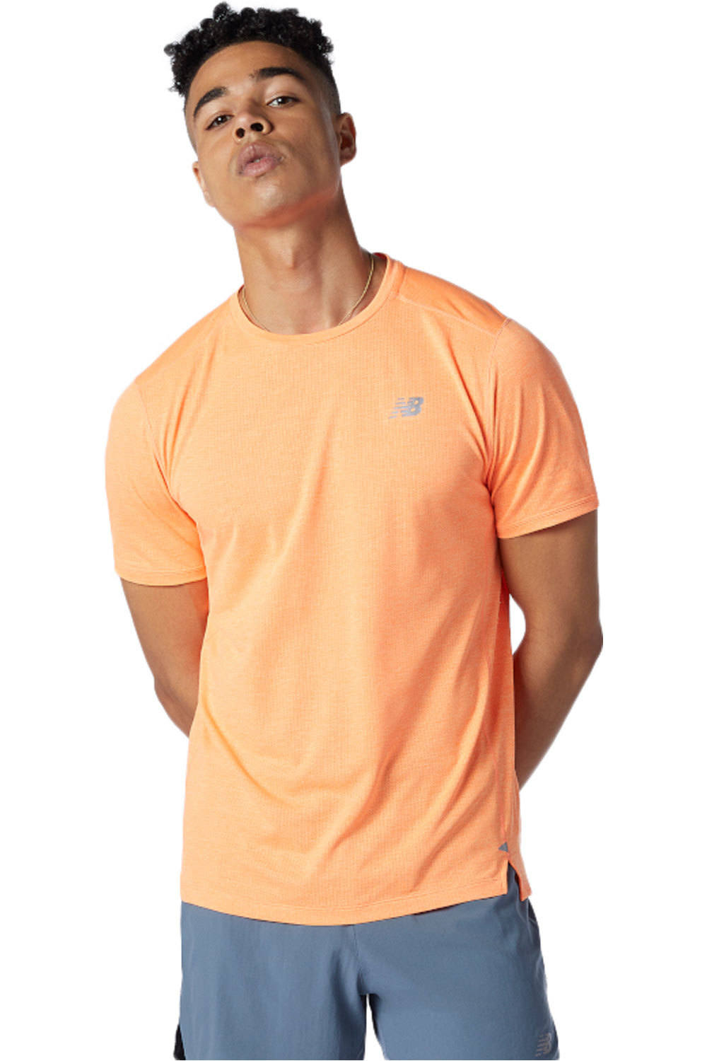 New Balance camiseta técnica manga corta hombre New Balance Impact Run Short Sleeve vista frontal New Balance camiseta técnica manga corta hombre New Balance Impact Run Short Sleeve vista frontal
