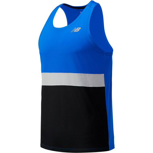 NEW BALANCE STRIPED ACCELERATE SINGLET azul