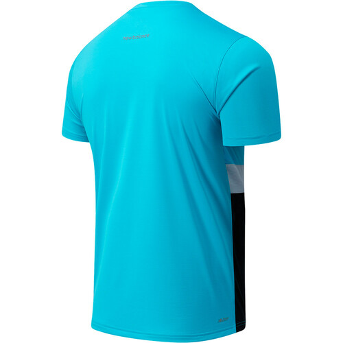 NEW BALANCE STRIPED ACCELERATE SHORT SLEEVE azul