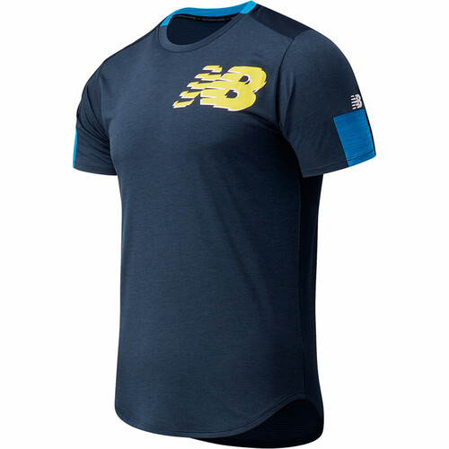NEW BALANCE PRINTED FAST FLIGHT SHORT SLEEVE azul