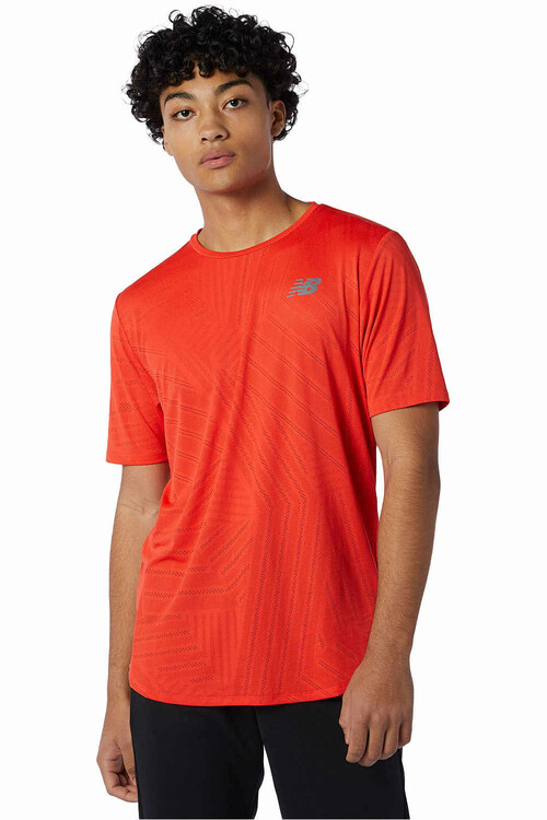 NEW BALANCE Q SPEED FUEL SHORT SLEEVE rojo