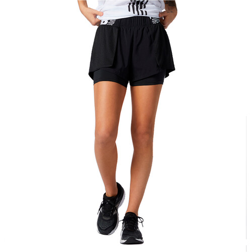 NEW BALANCE RELENTLESS 2 IN 1 SHORT negro