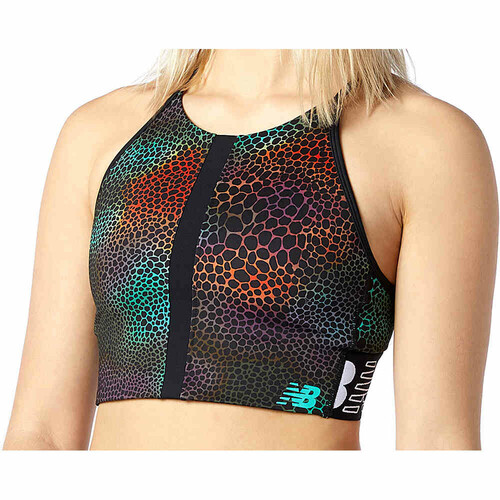 NEW BALANCE RELENTLESS PRINTED CROP TOP negro