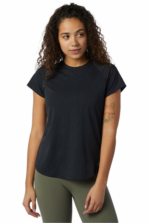 NEW BALANCE Q SPEED FUEL JACQUARD SHORT SLEEVE negro