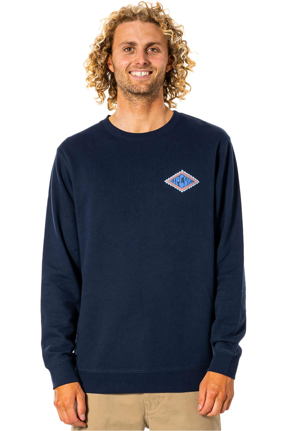 Rip Curl sudadera hombre Rip Curl SWC DIAMOND CREW vista frontal Rip Curl sudadera hombre Rip Curl SWC DIAMOND CREW vista frontal