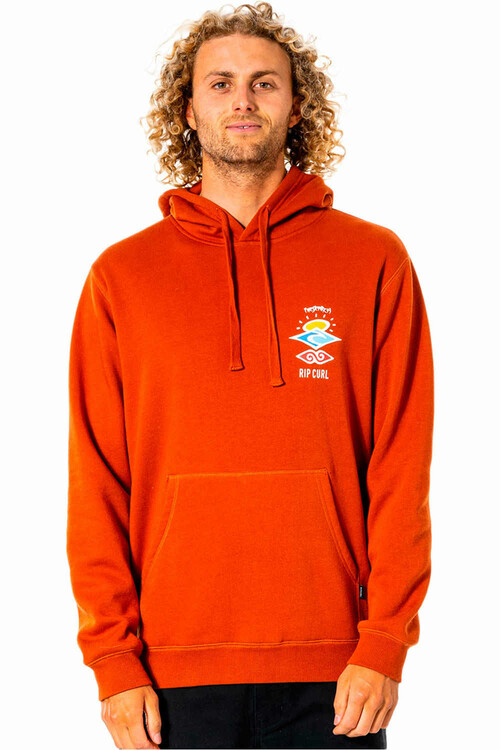 RIP CURL SEARCH ICON HOOD rojo
