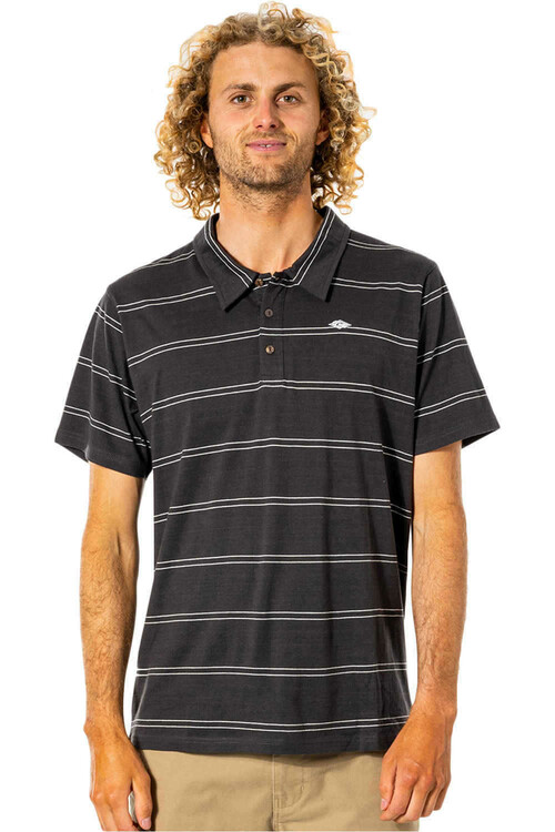 RIP CURL PLAIN STRIPE POLO negro