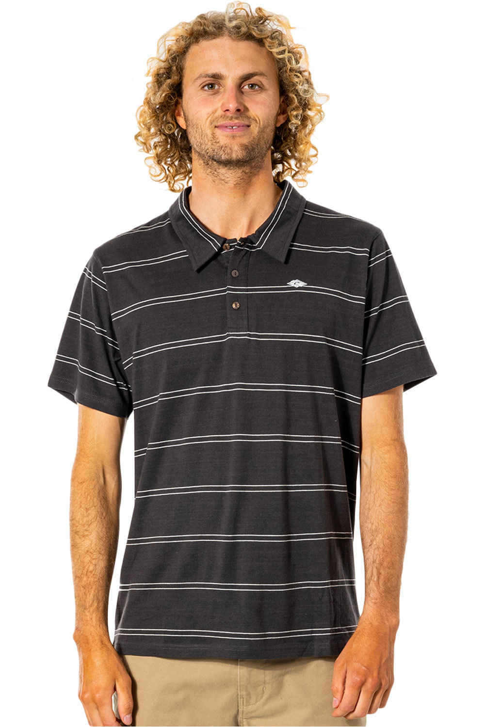 Rip Curl polo manga corta hombre Rip Curl PLAIN STRIPE POLO vista frontal Rip Curl polo manga corta hombre Rip Curl PLAIN STRIPE POLO vista frontal