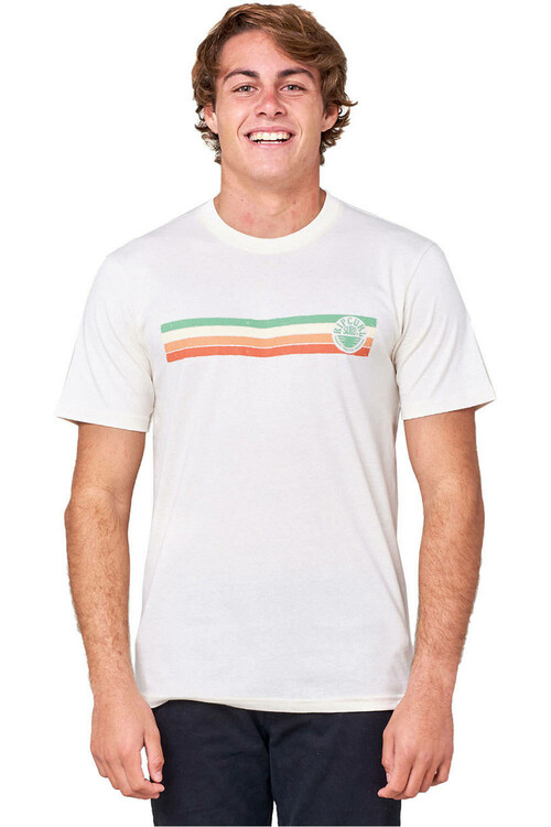RIP CURL DOWN THE LINE STRIPE SS TEE blanco