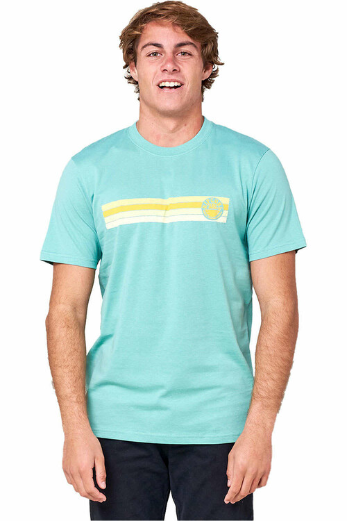 RIP CURL DOWN THE LINE STRIPE SS TEE verde