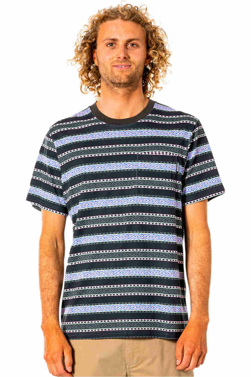 RIP CURL MELTING SUMMER STRIPE TEE negro