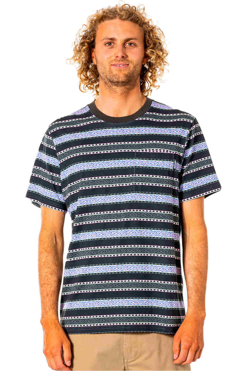 Rip Curl camiseta manga corta hombre Rip Curl MELTING SUMMER STRIPE TEE vista frontal Rip Curl camiseta manga corta hombre Rip Curl MELTING SUMMER STRIPE TEE vista frontal