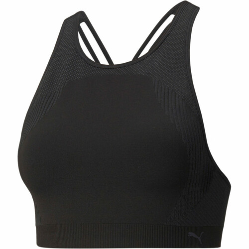 PUMA LOW IMPACT LONG LINE SEAMLESS BRA negro