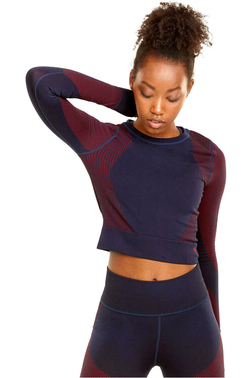 PUMA TRAIN SEAMLESS FITTED LONG SLEEVE azul