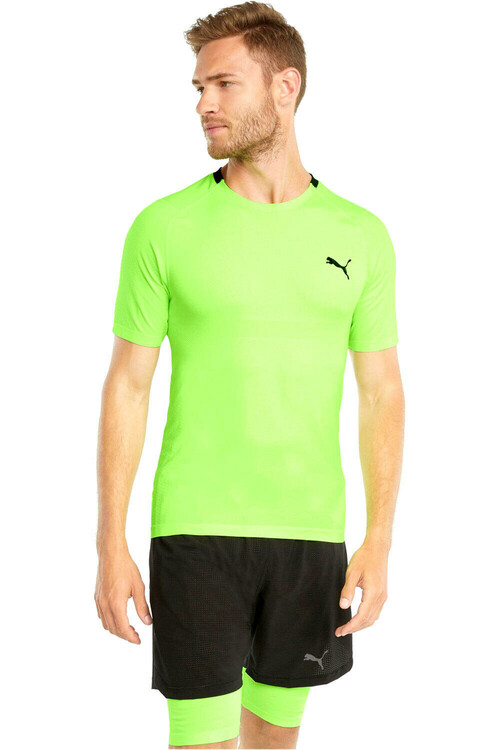 PUMA TRAIN EVOKNIT+ SS TEE verde