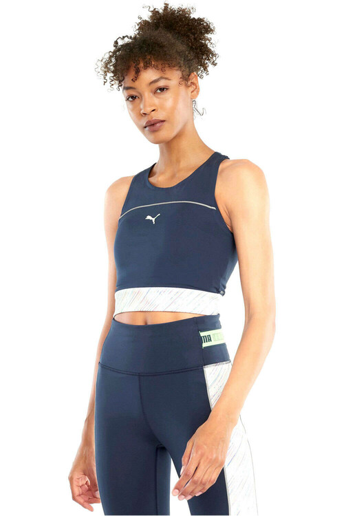 PUMA RUN HIGH SHINE CROP TANK W blanco