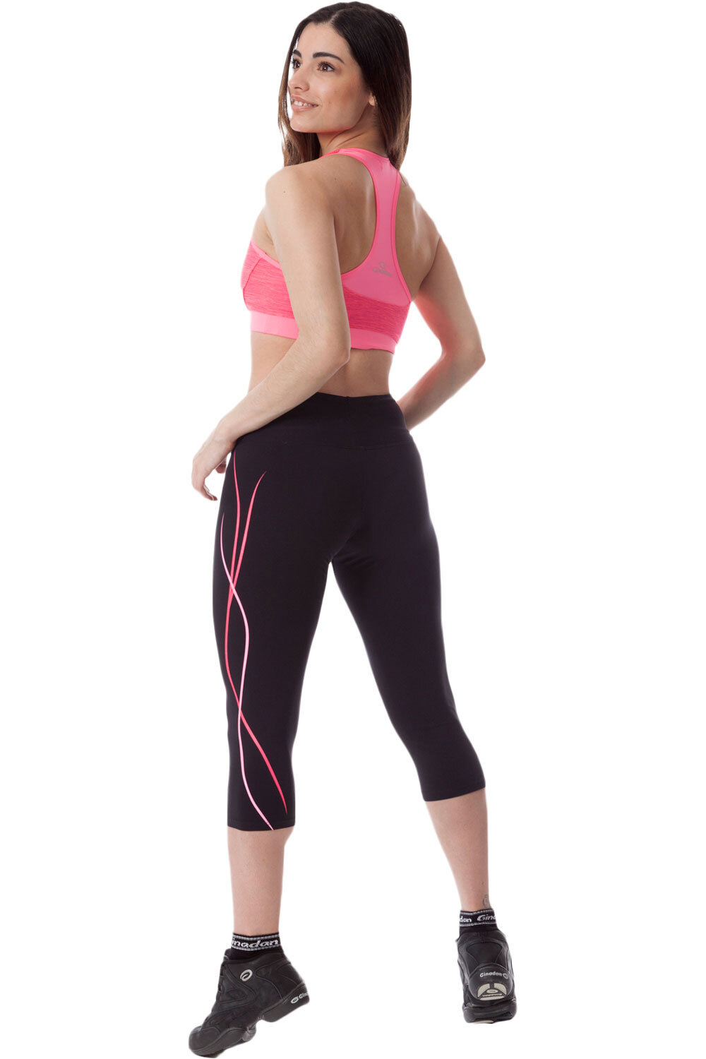 Ginadan mallas piratas fitness mujer Ginadan Pirata Estampado Lateral vista trasera Ginadan mallas piratas fitness mujer Ginadan Pirata Estampado Lateral vista trasera