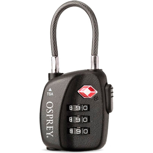 OSPREY TSA 3 DIAL CABLE LOCK negro