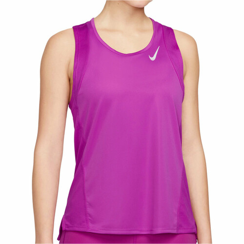 NIKE W NK DF RACE SINGLET morado