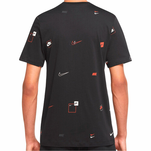 NIKE M NSW 12 MO LOGO AOP TEE negro