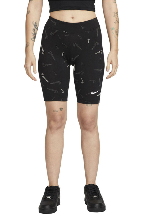NIKE W NSW SHORT AOP PRNT negro