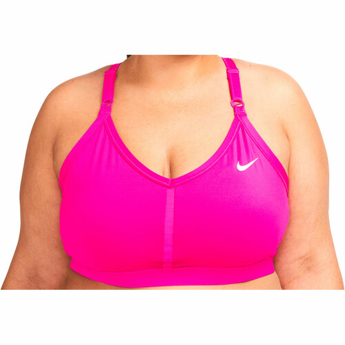 NIKE W NK DF INDY V-NECK BRA rosa