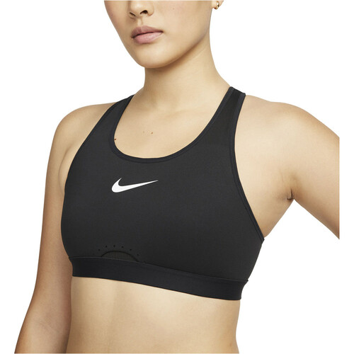 NIKE W NK DF SWSH HS BRA negro