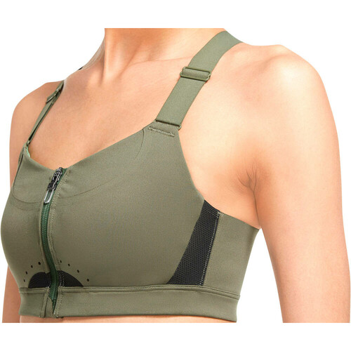 NIKE W NK DF ALPHAS HS FRONT ZIP B verde