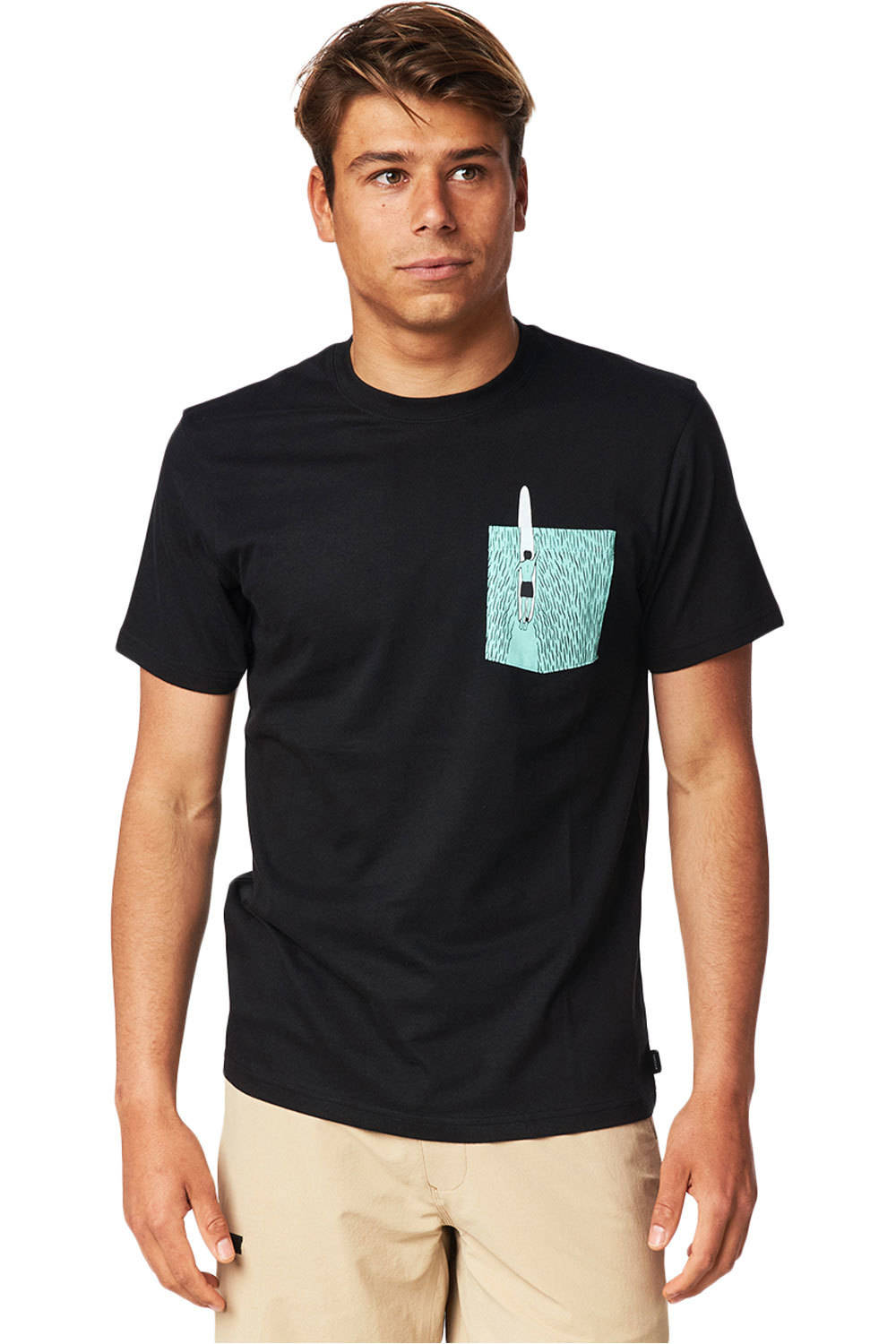 Rip Curl camiseta manga corta hombre Rip Curl INDA POCKET TEE vista frontal Rip Curl camiseta manga corta hombre Rip Curl INDA POCKET TEE vista frontal