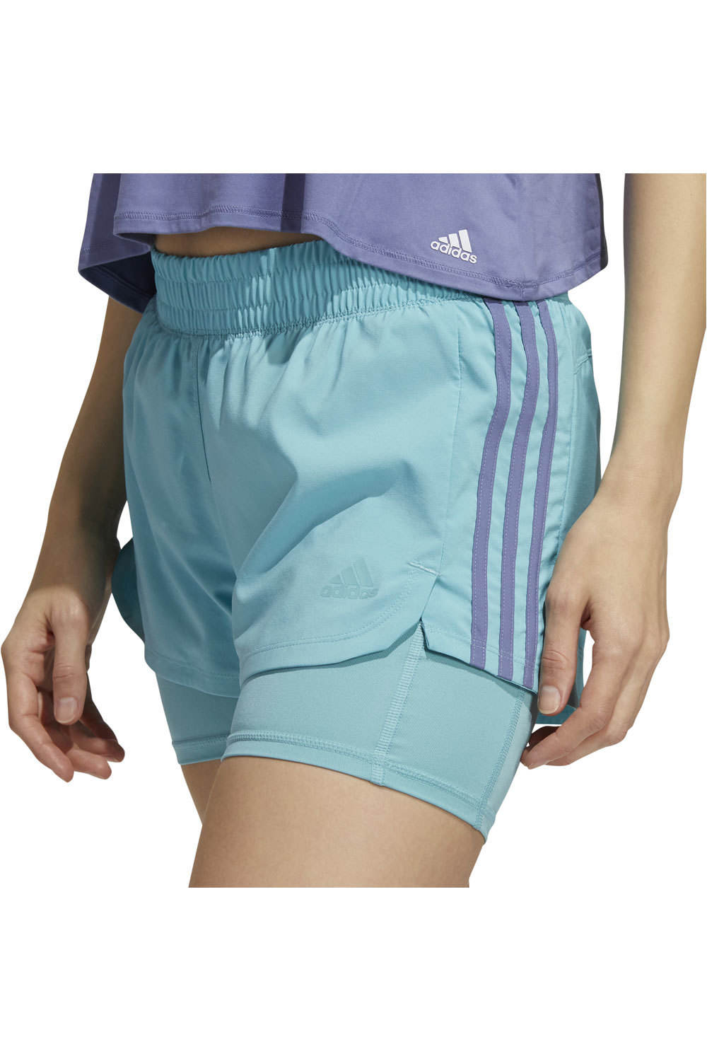 adidas pantalones y mallas cortas fitness mujer Adidas PACER 3S 2 IN 1 vista detalle adidas pantalones y mallas cortas fitness mujer Adidas PACER 3S 2 IN 1 vista detalle