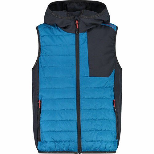 CMP KID HYBRID VEST FIX HOOD azul