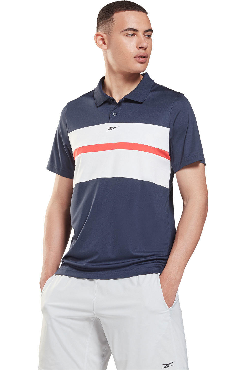 Reebok polo manga corta hombre Reebok WOR STRIPED POLO vista frontal Reebok polo manga corta hombre Reebok WOR STRIPED POLO vista frontal