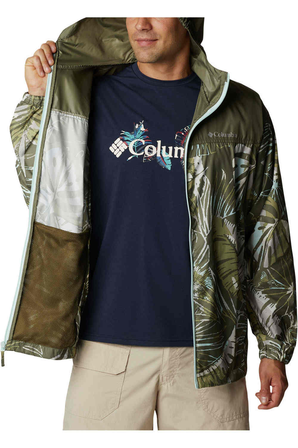 Columbia chaqueta impermeable hombre Columbia Flash Challenger Novelty Windbreaker vista trasera Columbia chaqueta impermeable hombre Columbia Flash Challenger Novelty Windbreaker vista trasera