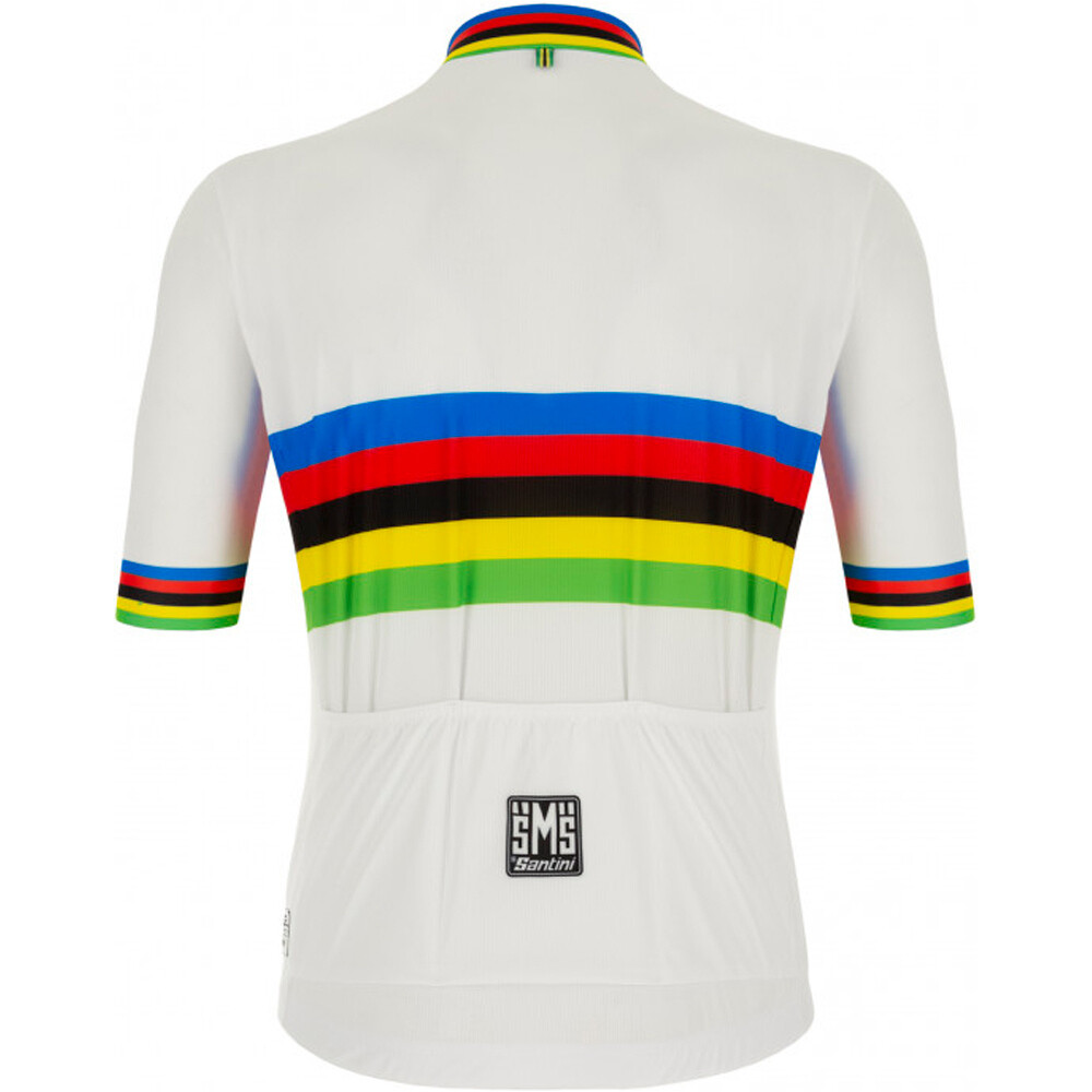 Santini maillot manga corta hombre UCI WORLD CHAMPION ECO JERSEY UCI OFFICIAL vista trasera Santini maillot manga corta hombre UCI WORLD CHAMPION ECO JERSEY UCI OFFICIAL vista trasera