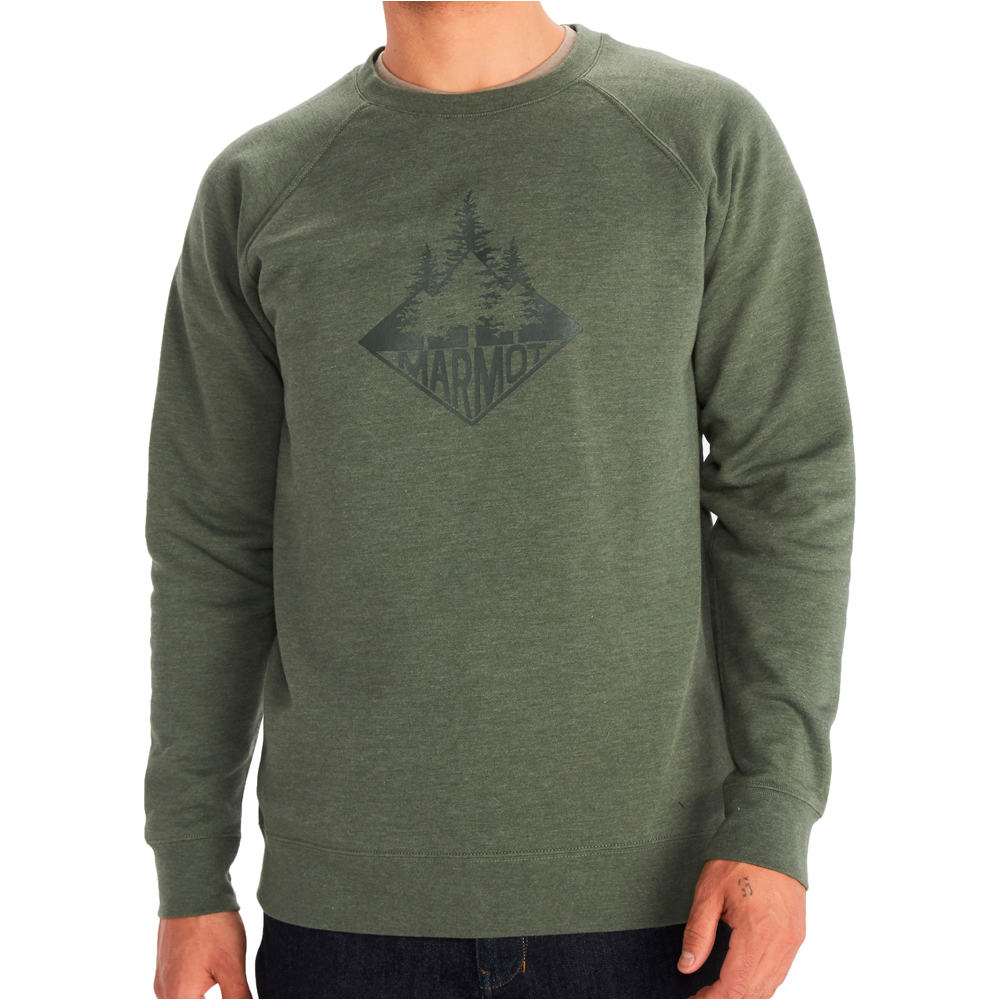 Marmot Sudaderas Montaña Hombre Marmot Forest Crew Neck Sweatshirt MA vista detalle Marmot Sudaderas Montaña Hombre Marmot Forest Crew Neck Sweatshirt MA vista detalle