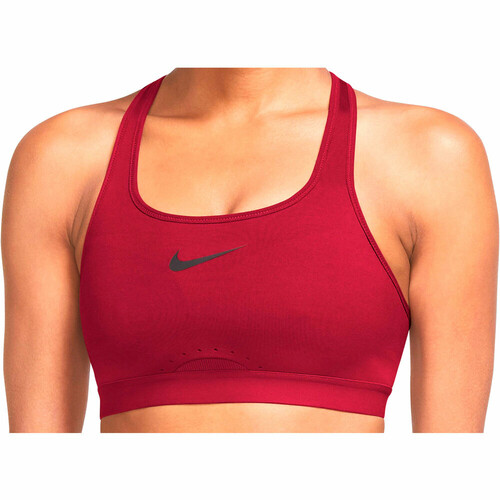 NIKE W NK DF SWSH HS BRA rojo