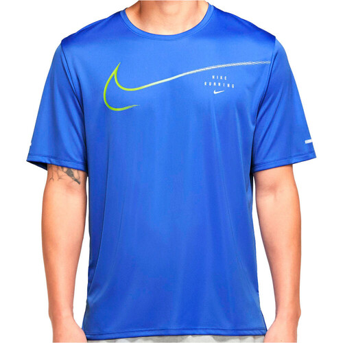 NIKE M NK DF UV RUN DVN MILER GX SS azul