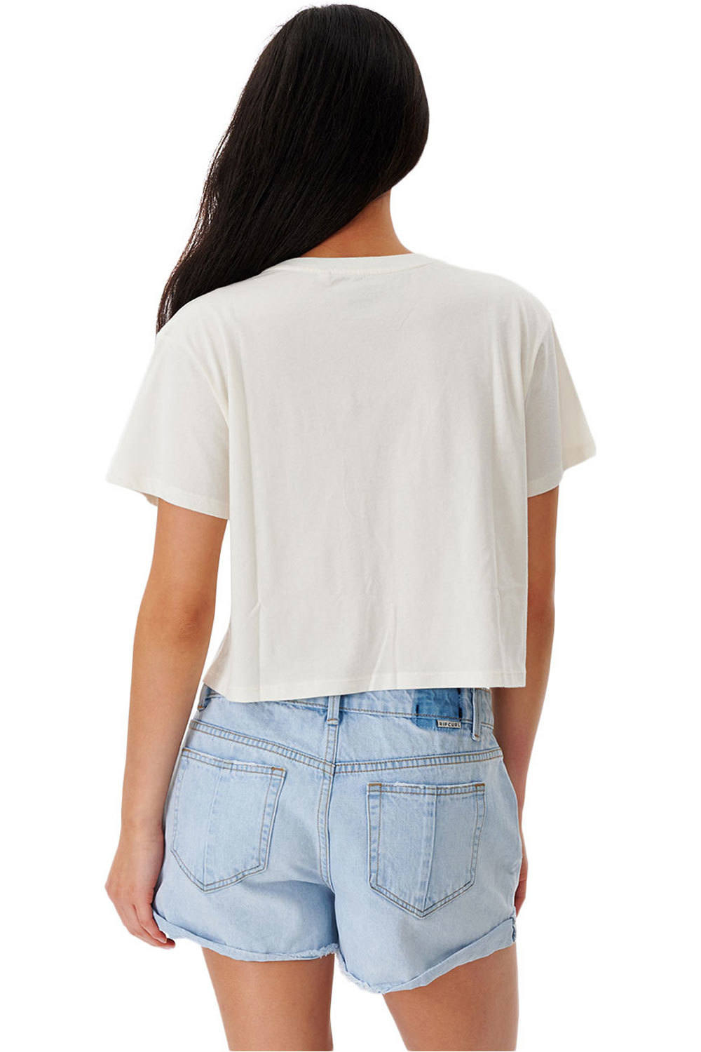 Rip Curl camiseta manga corta mujer Rip Curl SUNNY PARADISE CROP TEE vista trasera Rip Curl camiseta manga corta mujer Rip Curl SUNNY PARADISE CROP TEE vista trasera