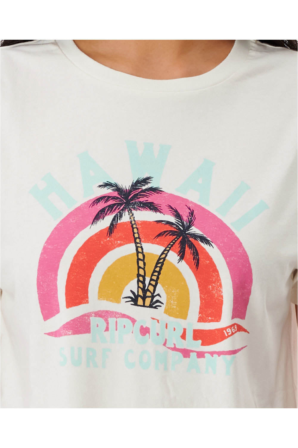 Rip Curl camiseta manga corta mujer Rip Curl SUNNY PARADISE CROP TEE vista detalle Rip Curl camiseta manga corta mujer Rip Curl SUNNY PARADISE CROP TEE vista detalle