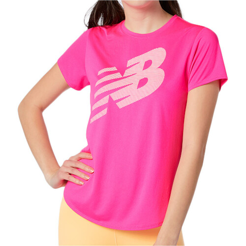 NEW BALANCE PRINTED ACCELERATE SHORT SLEEVE rosa