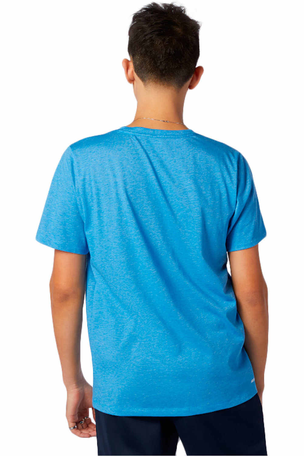 New Balance camiseta fitness hombre New Balance Heathertech Tee vista trasera New Balance camiseta fitness hombre New Balance Heathertech Tee vista trasera