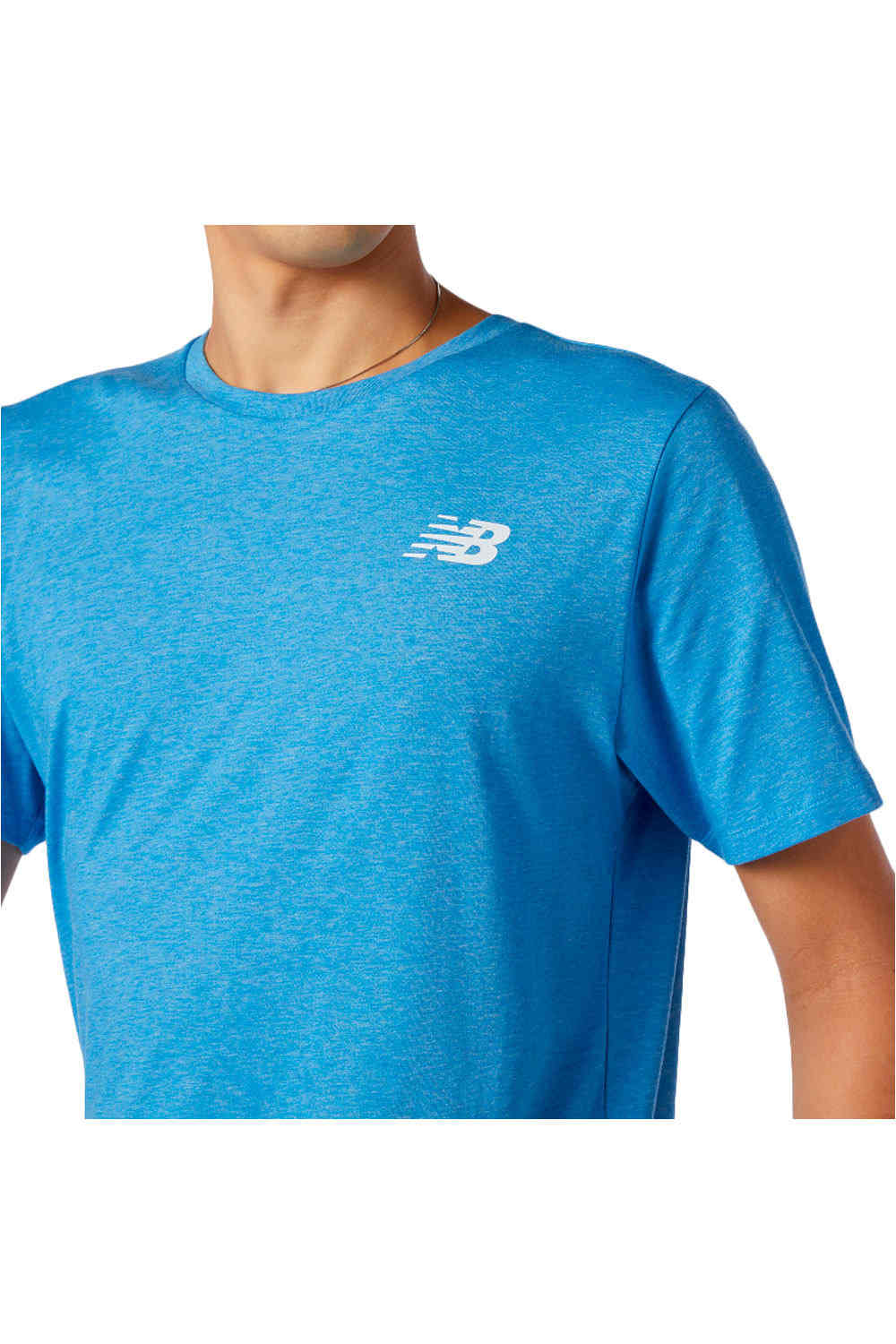 New Balance camiseta fitness hombre New Balance Heathertech Tee vista detalle New Balance camiseta fitness hombre New Balance Heathertech Tee vista detalle