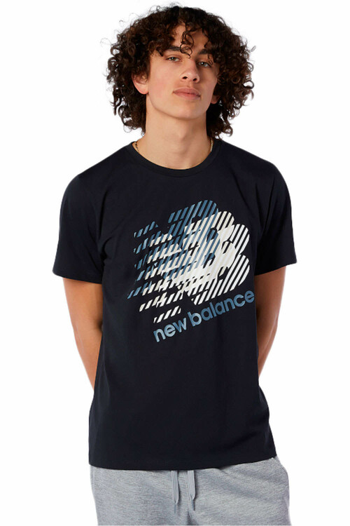 NEW BALANCE GRAPHIC HEATHERTECH TEE negro