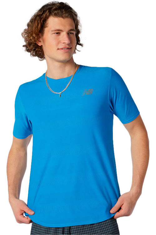 NEW BALANCE Q SPEED JACQUARD SHORT SLEEVE azul