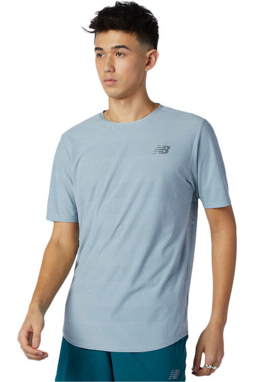 NEW BALANCE Q SPEED JACQUARD SHORT SLEEVE gris